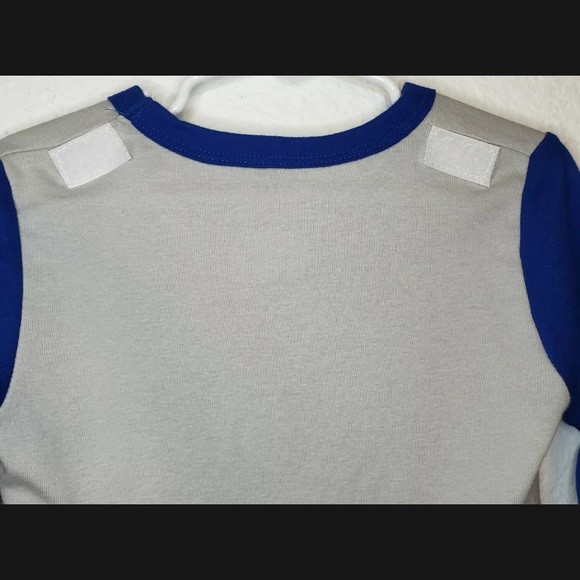 Schmoopy Blue Be a Hero Long Sleeve Pajamas with Removable Red Cape 8 years - Picture 10 of 13